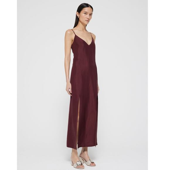 Róhe Rohe Fluid Slip Dress + Uneven Button Top Mulberry Burgundy 36 EU 4 US $990 - Picture 1 of 16
